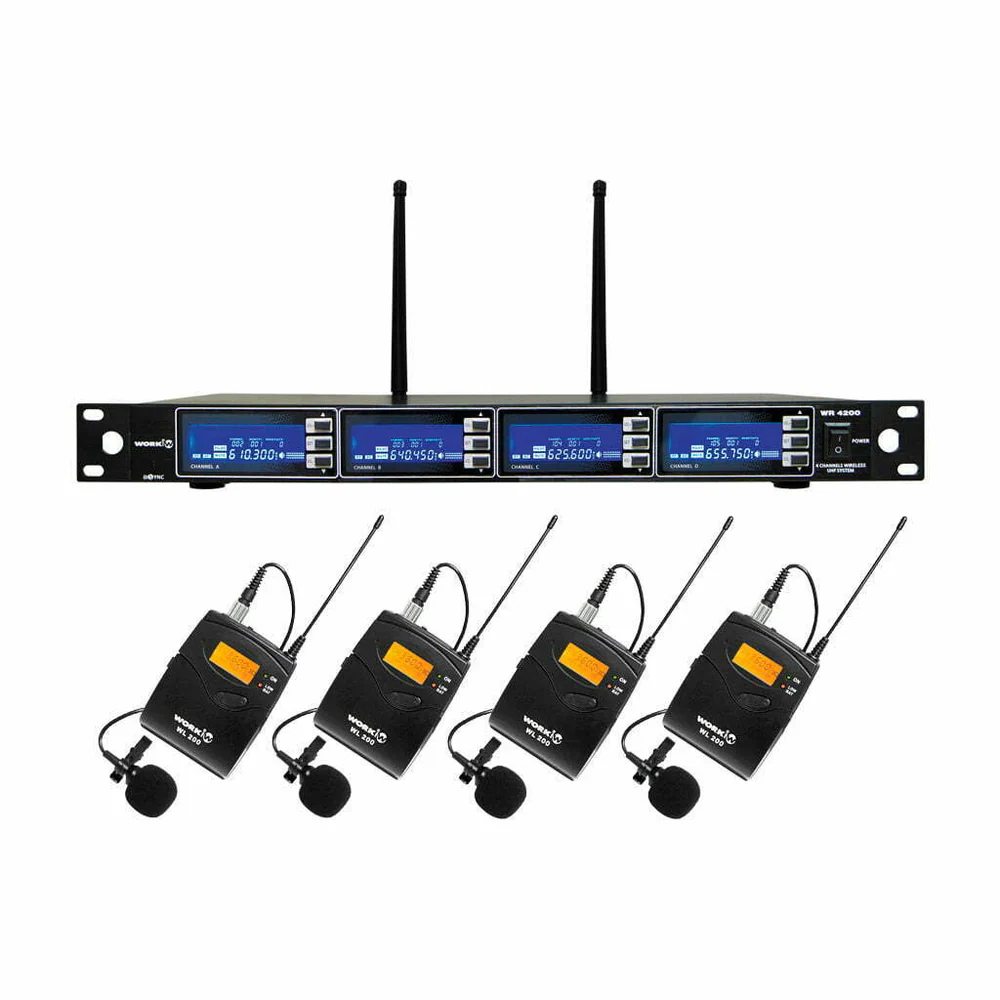 ๐ค Work Pro WRโ4200/2 โ ืืขืจืืช ืืืงืจืืคืื ืื UHF ืืงืฆืืขืืช ืขื 4 ืขืจืืฆืื