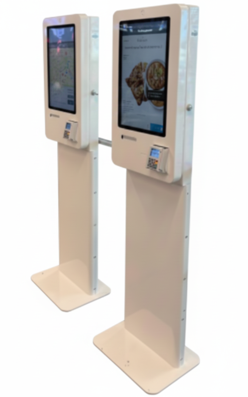 קיוסק תשלום 22" עם מסך מגע, מדפסת תרמית ומחשב מובנה – פתרון מושלם למסעדות וקמעונאות