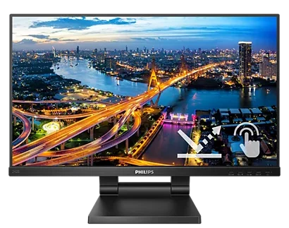 Philips 242B1TC | 24" IPS מגע 10pt | USB Hub | VGA+DP+HDMI | SmartImage | רמקולים | VESA